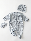 Grenouillère Bébé – Blanc Mer & Animaux