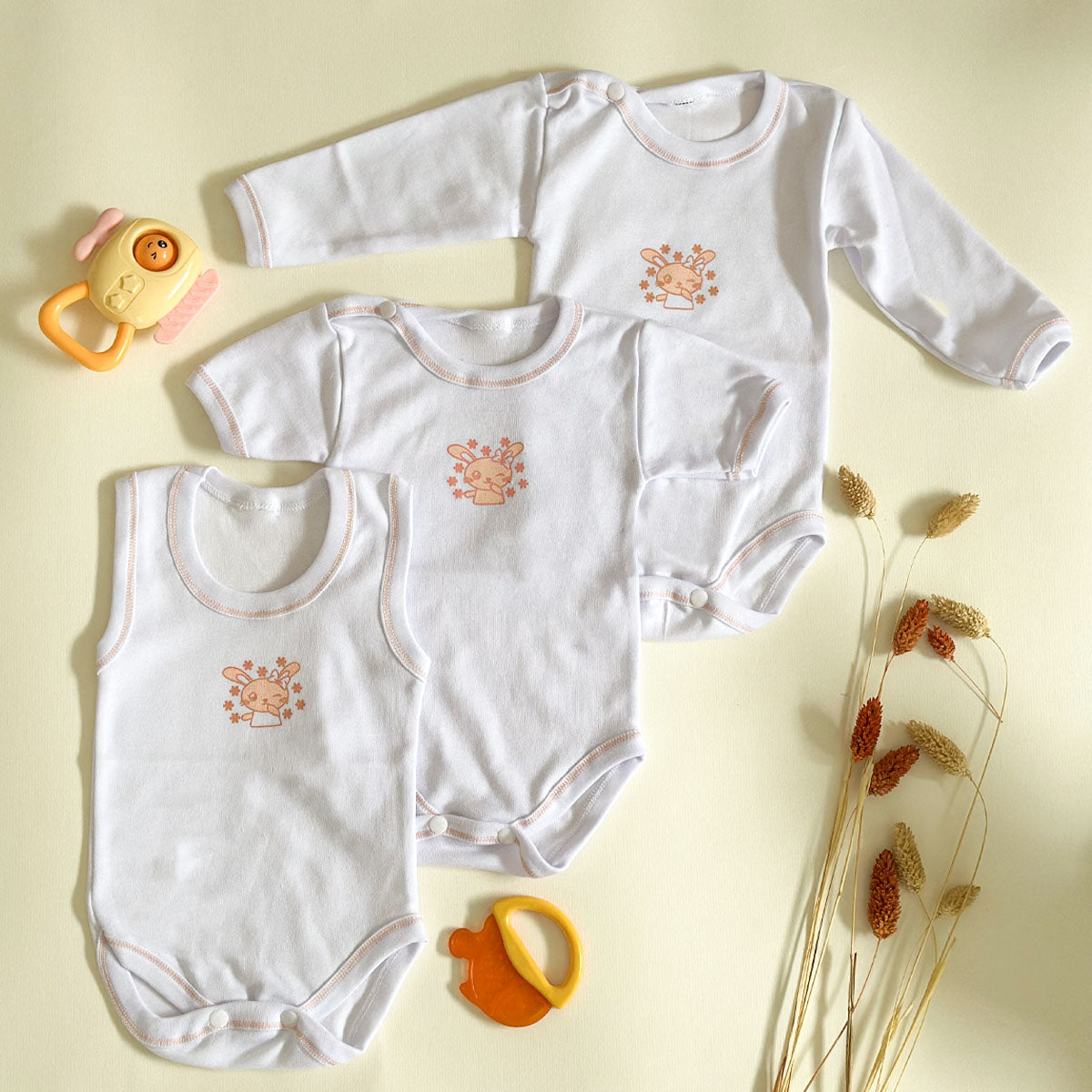 Pack 3 Bodys Bébé Coton