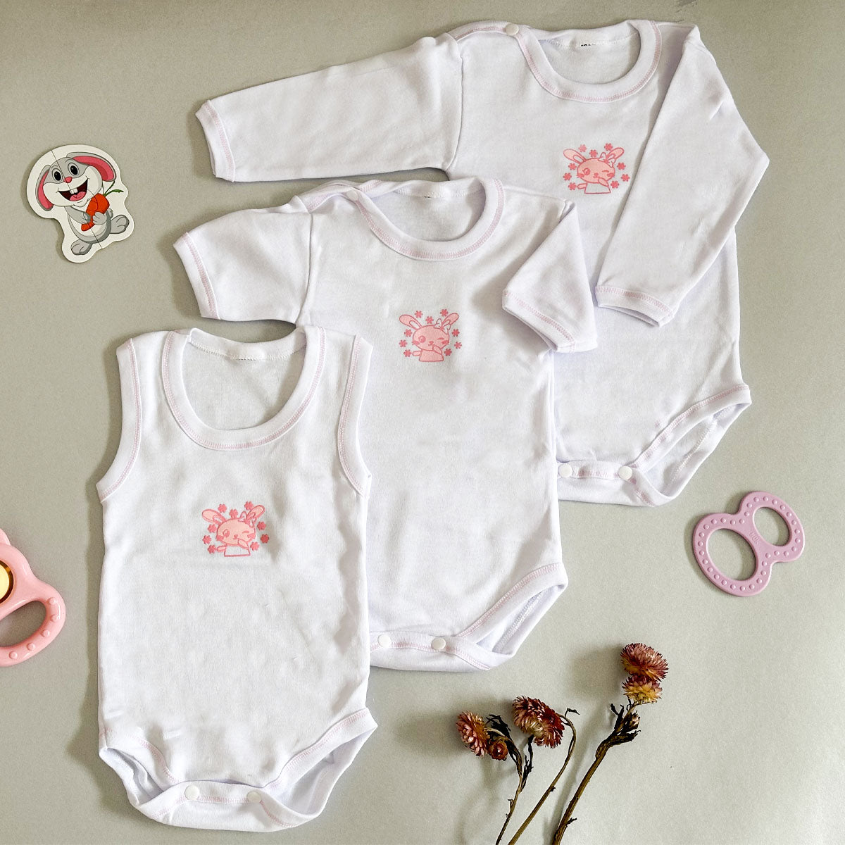 Pack 3 Bodys Bébé Coton