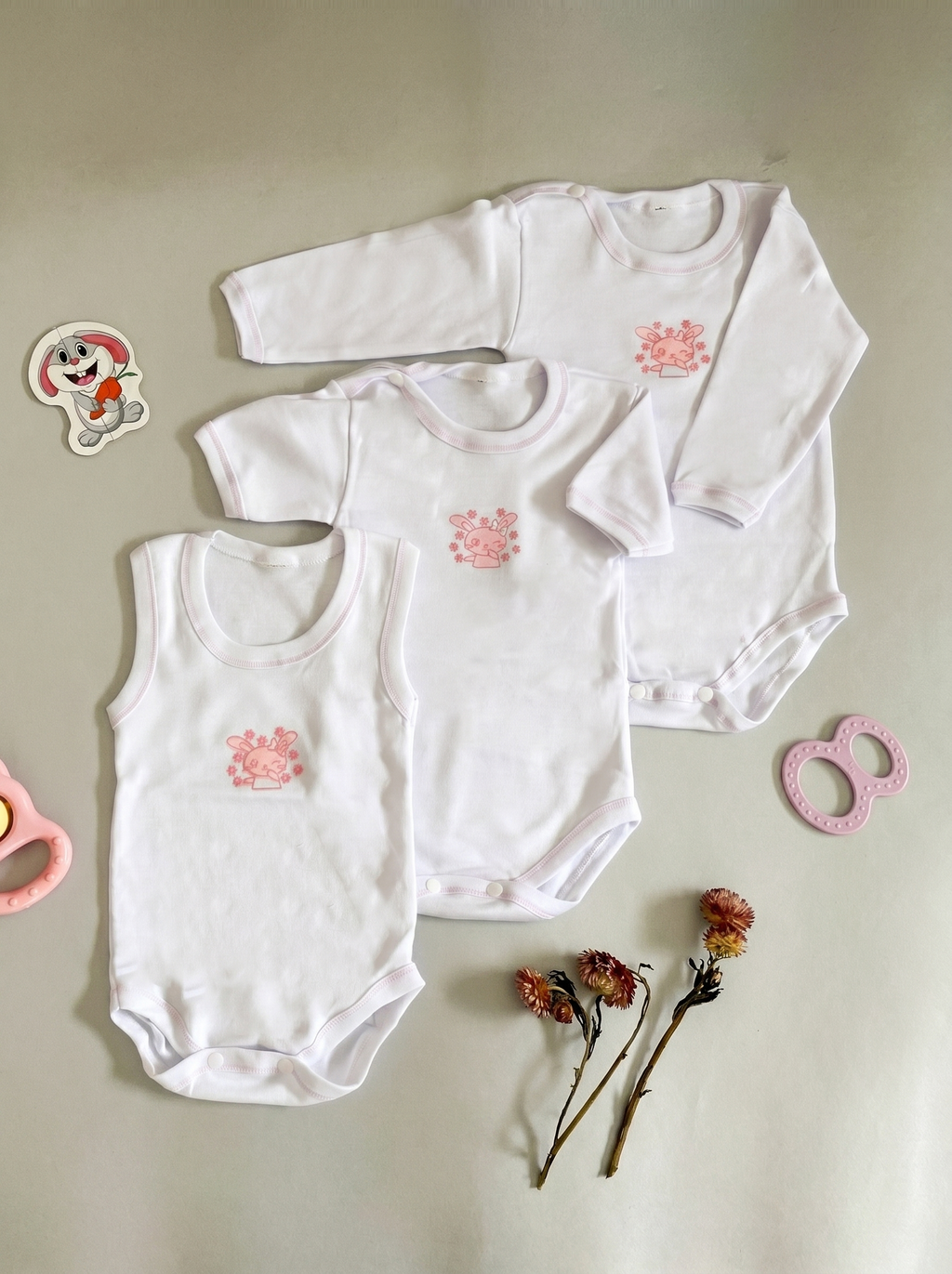 Pack 3 Bodys Bébé Coton