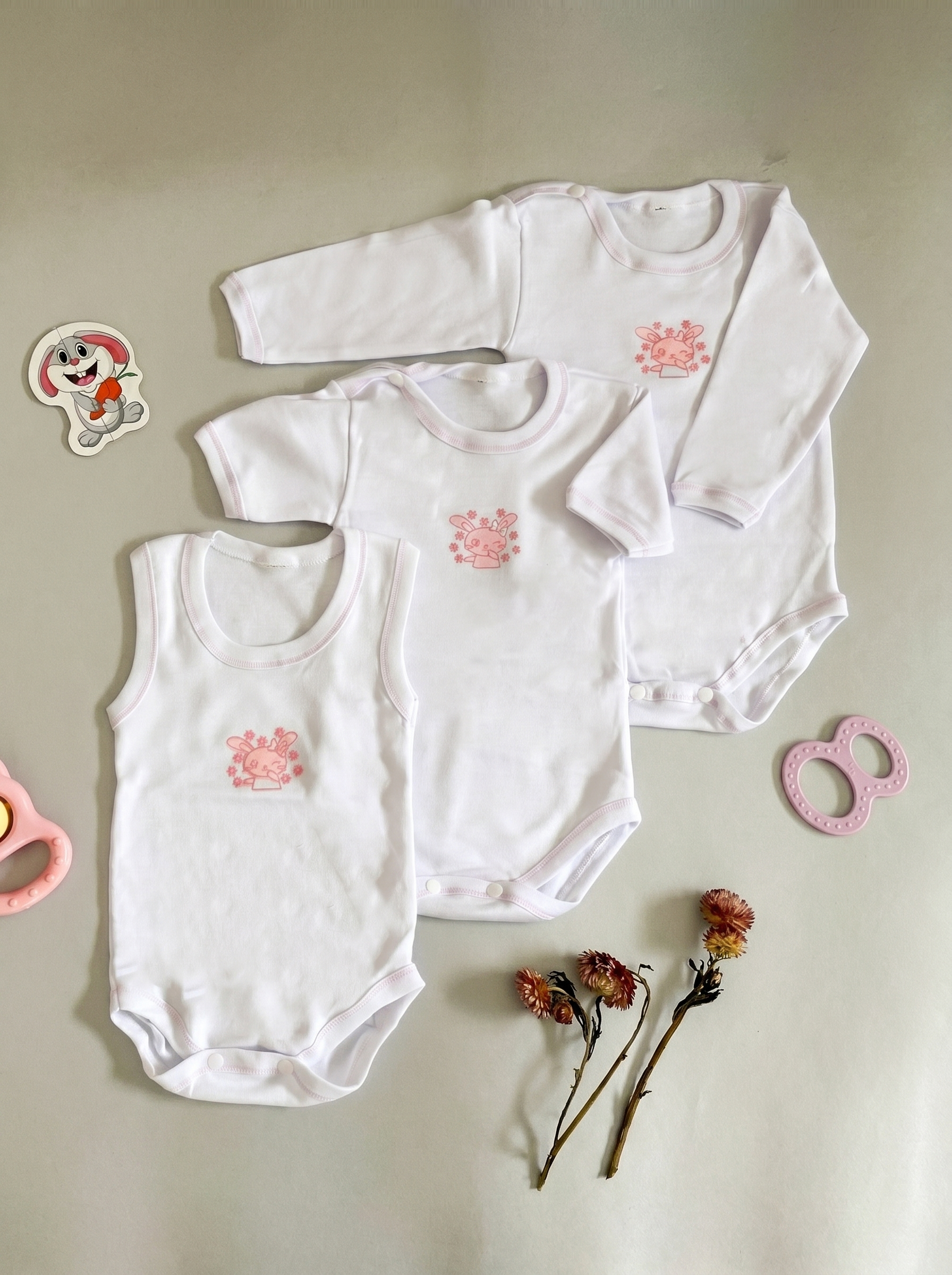 Pack 3 Bodys Bébé Coton