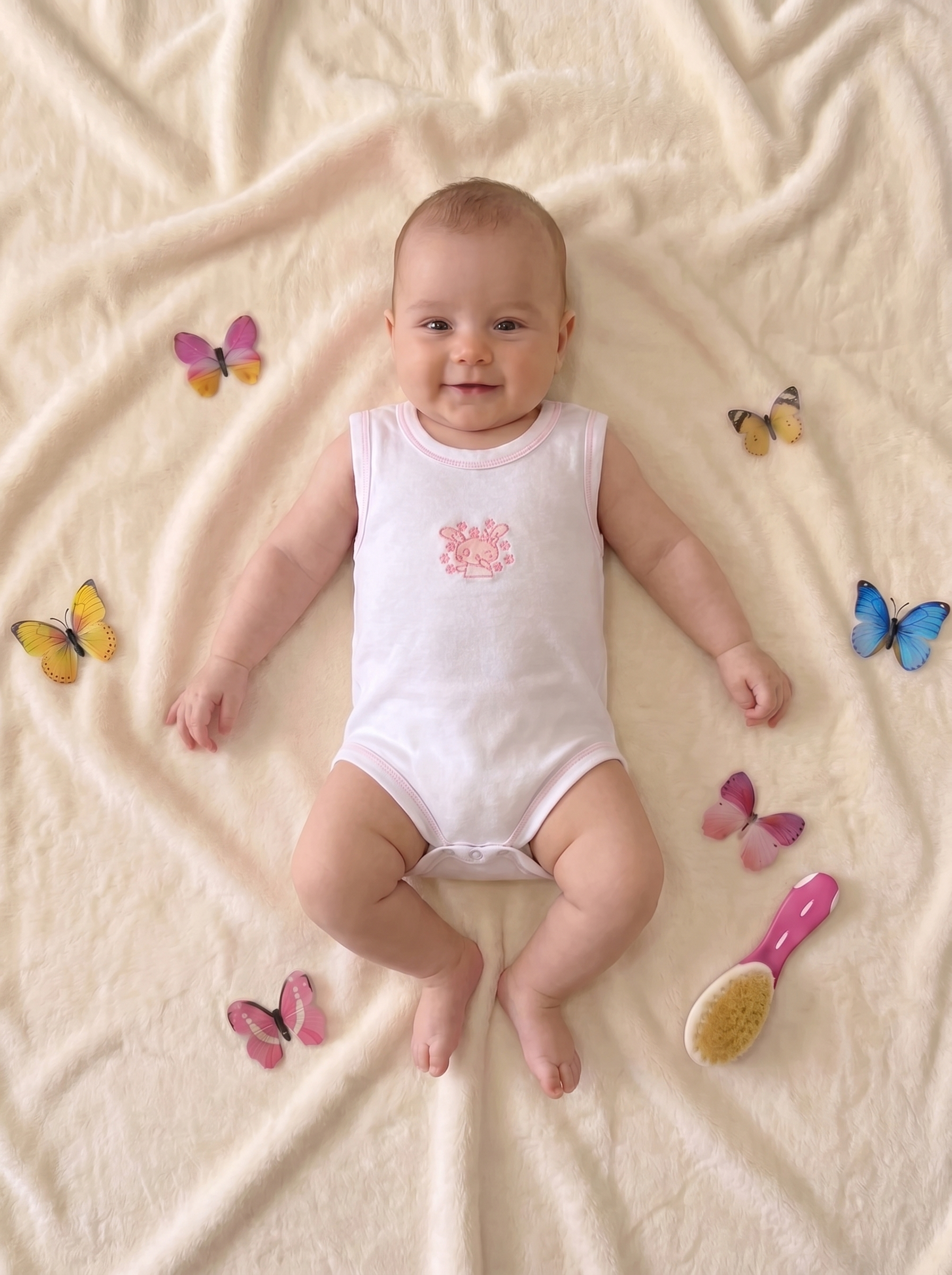 Lot de 3 Bodies Bébé Sans-Manche – Rose Lapin