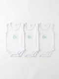 Lot de 3 Bodies Bébé Sans-Manche – Bleu Ciel Ours
