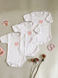 Lot de 3 Bodies Bébé Demi-Manche en Coton Doux