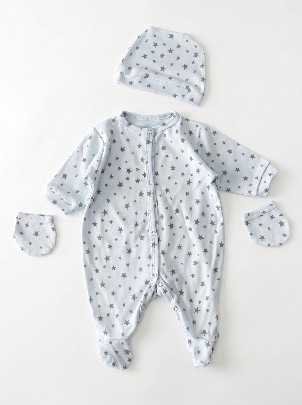Grenouillère Bébé – Bleu Étoiles