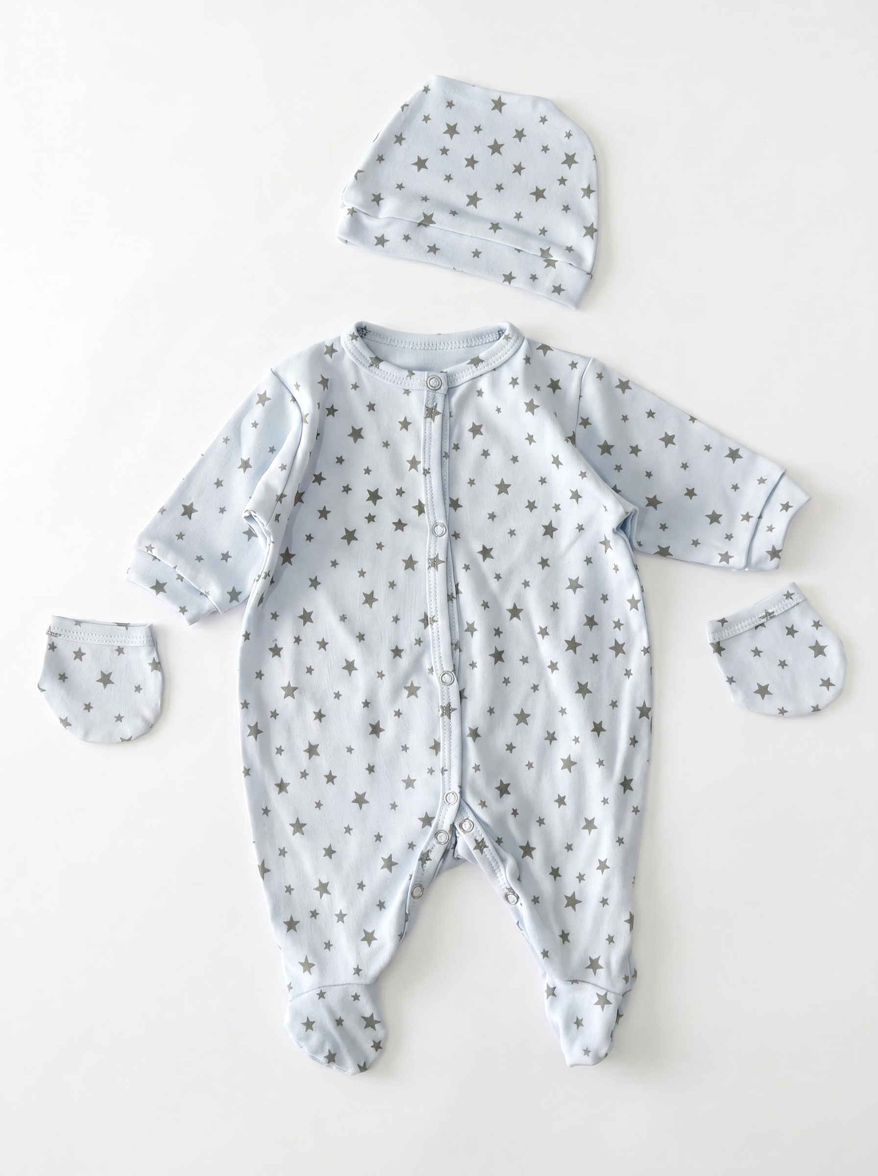 Grenouillère Bébé – Bleu Étoiles