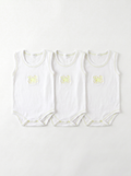 Lot de 3 Bodies Bébé Sans-Manche – Jaune Lapin