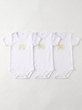Lot de 3 Bodies Bébé Demi-Manche – Jaune Lapin