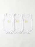 Lot de 3 Bodies Bébé Sans-Manche – Jaune Ours