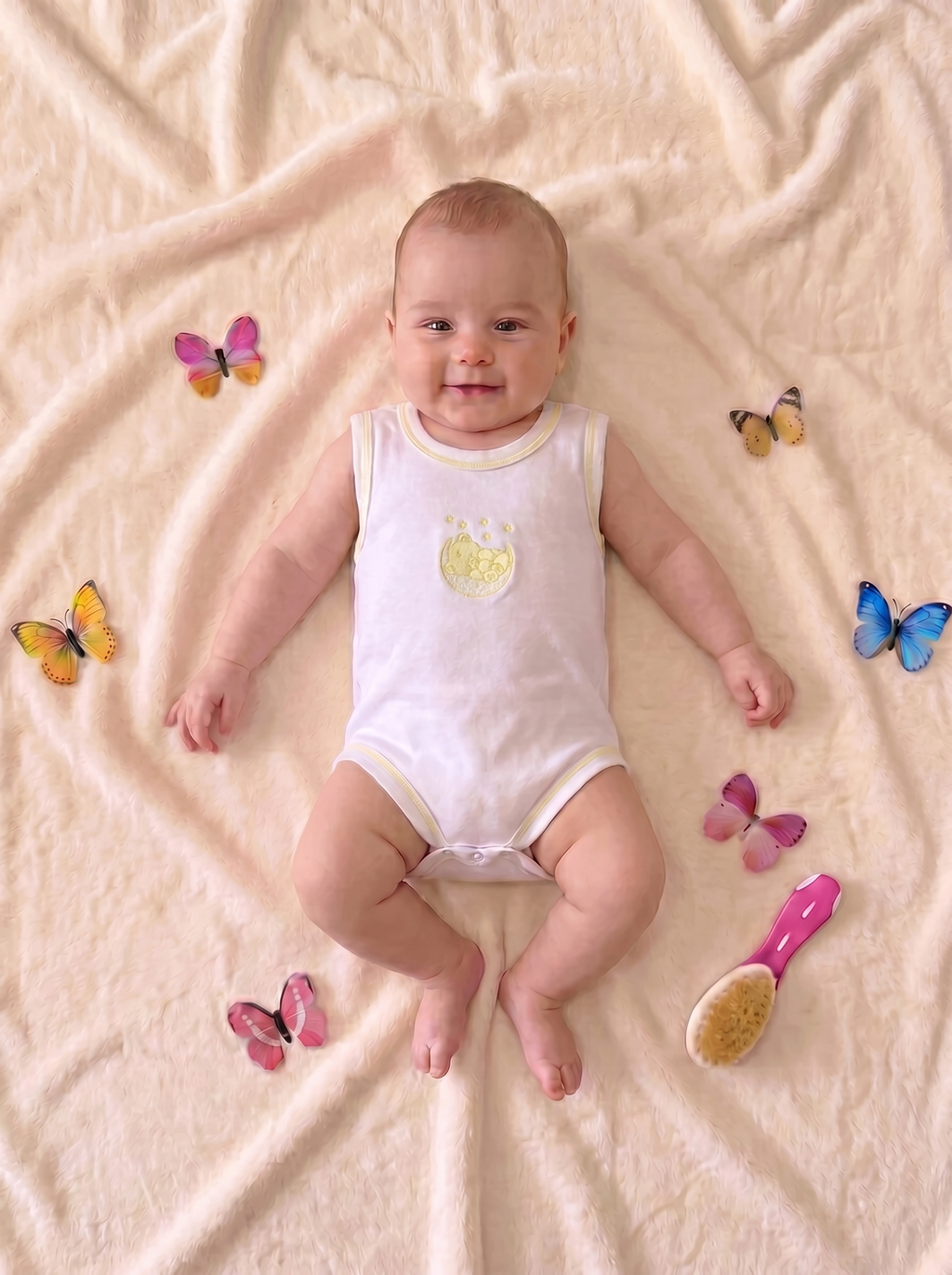 Lot de 3 Bodies Bébé Sans-Manche – Jaune Ours