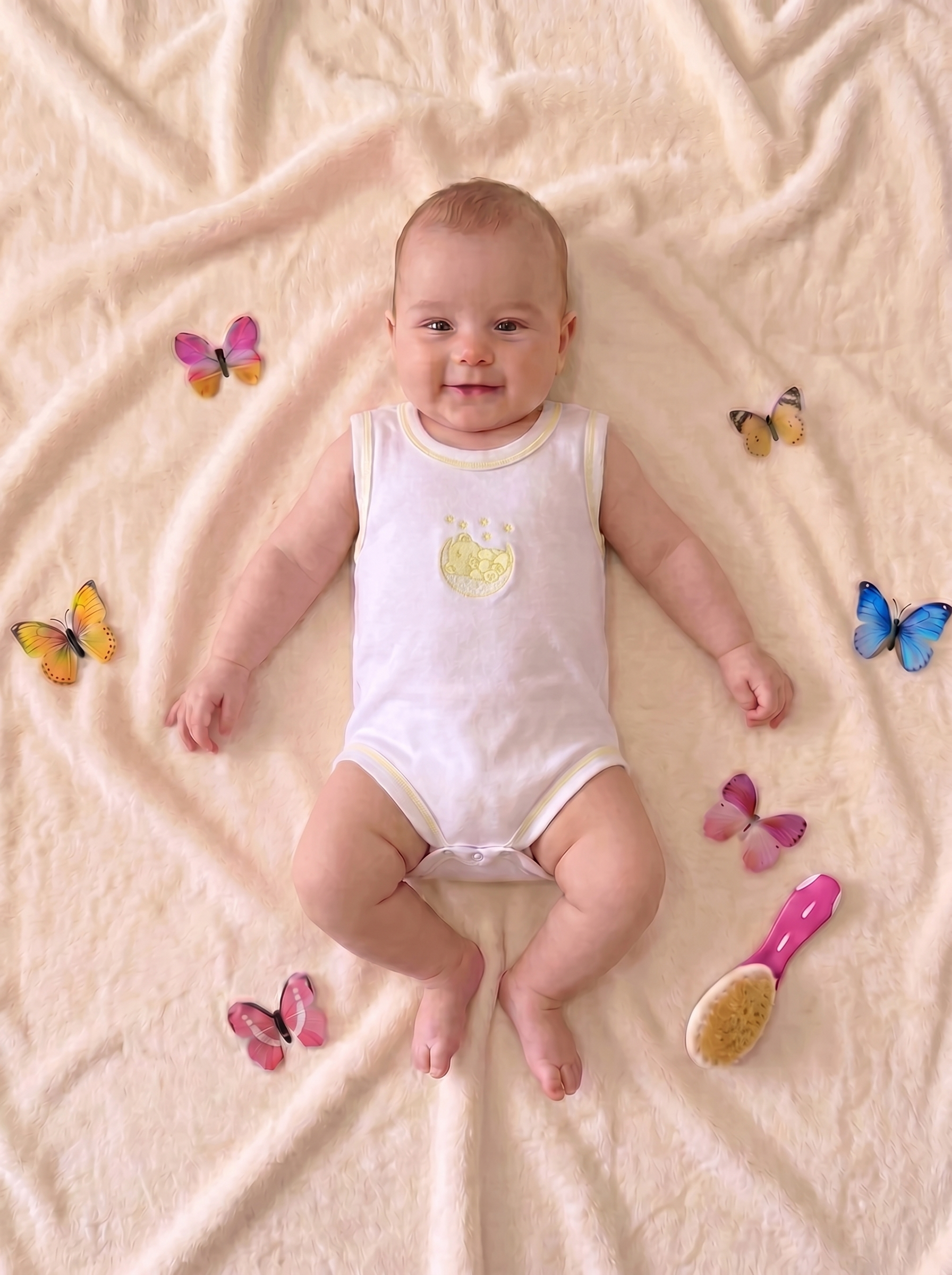 Lot de 3 Bodies Bébé Sans-Manche – Jaune Ours