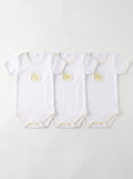 Lot de 3 Bodies Bébé Demi-Manche – Jaune Ours
